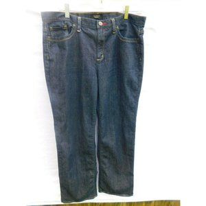 TALBOTS Denim Blue Jean pants Women Size 12 Dark Wash Flare